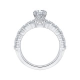 Shah Luxury 14K White Gold Oval Diamond Engagement Ring (Semi-Mount) photo 4