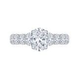 Shah Luxury 14K White Gold Oval Diamond Engagement Ring (Semi-Mount) photo