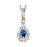 Gems One 14Kt White Gold Diamond (1/10Ctw) & Sapphire (1/6 Ctw) Pendant photo