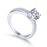 Gabriel & Co. 14k White Gold Contemporary Twisted Engagement Ring photo 3