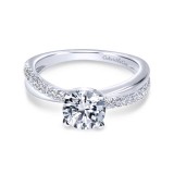 Gabriel & Co. 14k White Gold Contemporary Twisted Engagement Ring photo