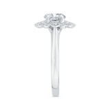 Shah Luxury 14K White Gold Round Cut Diamond Halo Engagement Ring (Semi-Mount) photo 3