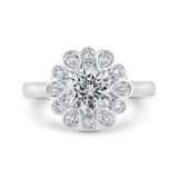 Shah Luxury 14K White Gold Round Cut Diamond Halo Engagement Ring (Semi-Mount) photo
