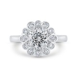 Shah Luxury 14K White Gold Round Cut Diamond Halo Engagement Ring (Semi-Mount) photo