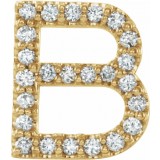 14K Yellow 1/10 CTW Diamond Single Initial B Earring photo