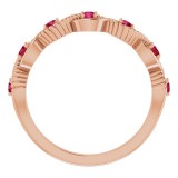 14K Rose Ruby Stackable Ring photo 2