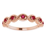 14K Rose Ruby Stackable Ring photo 3
