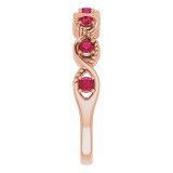 14K Rose Ruby Stackable Ring photo 4