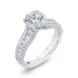 Shah Luxury 14K White Gold Diamond Engagement Ring (Semi-Mount) photo 2