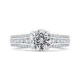 Shah Luxury 14K White Gold Diamond Engagement Ring (Semi-Mount) photo