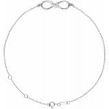 14K White 1/8 CTW Diamond Infinity 6 1/2-7 1/2 Bracelet photo