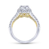 Gabriel & Co. 14k Two Tone Gold Blush Halo Engagement Ring photo 2