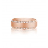 Henri Daussi 7mm Men's Wedding Band MB1 14k Gold Rose 0.45 Ctw. photo