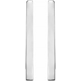 14K White Triangle Hoop Earrings photo 2