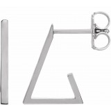 14K White Triangle Hoop Earrings photo