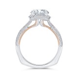 Shah Luxury 14K Two-Tone Gold Diamond Halo Engagement Ring with Euro Shank (Semi-Mount) photo 4
