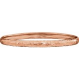 14K Rose 5.1 mm Hammered Bangle 7 1/2 Bracelet photo