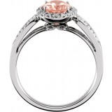 14K White Morganite & 1/5 CTW Diamond Ring photo 2