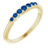 14K Yellow Blue Sapphire Stackable Ring photo