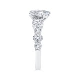 Shah Luxury 14K White Gold Pear Cut Diamond Solitaire Plus Engagement Ring (Semi-Mount) photo 3