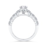 Shah Luxury 14K White Gold Pear Cut Diamond Solitaire Plus Engagement Ring (Semi-Mount) photo 4