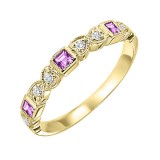Gems One 10Kt Yellow Gold Diamond (1/12Ctw) & Pink Sapphire (1/8 Ctw) Ring photo