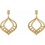 14K Yellow Vintage-Inspired Dangle Earrings photo 2