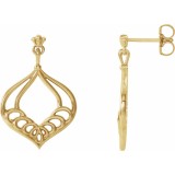 14K Yellow Vintage-Inspired Dangle Earrings photo