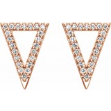 14K Rose 1/4 CTW Diamond Triangle Earrings photo 2