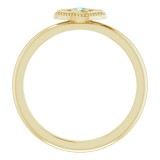 14K Yellow Aquamarine Stackable Evil Eye Ring photo 2