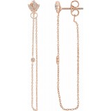 14K Rose .08 CTW Diamond Chain Earrings photo