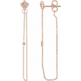 14K Rose .08 CTW Diamond Chain Earrings photo