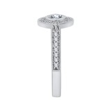 Shah Luxury 14K White Gold Marquise Diamond Halo Engagement Ring (Semi-Mount) photo 2