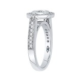 Shah Luxury 14K White Gold Marquise Diamond Halo Engagement Ring (Semi-Mount) photo 3