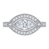 Shah Luxury 14K White Gold Marquise Diamond Halo Engagement Ring (Semi-Mount) photo