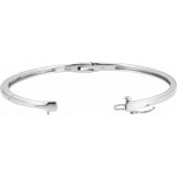 14K White 1/4 CTW Diamond Bangle Bracelet photo 2