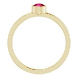 14K Yellow 4 mm Round Ruby Ring photo 2