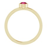 14K Yellow 4 mm Round Ruby Ring photo 2