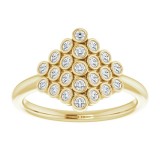 14K Yellow 1/3 CTW Diamond Bezel-Set Cluster Ring photo 3