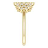 14K Yellow 1/3 CTW Diamond Bezel-Set Cluster Ring photo 4