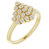 14K Yellow 1/3 CTW Diamond Bezel-Set Cluster Ring photo