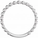 14K White 2.5 mm Stackable Bead Ring photo 2