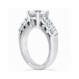 14k White Gold Diamond Semi-Mount Fancy Engagement Ring photo 2