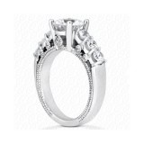 14k White Gold Diamond Semi-Mount Fancy Engagement Ring photo 3