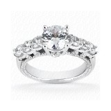 14k White Gold Diamond Semi-Mount Fancy Engagement Ring photo