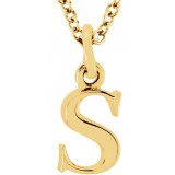14K Yellow Lowercase Initial s 16 Necklace photo