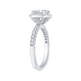 Shah Luxury 14K White Gold Oval Diamond Halo Engagement Ring with Euro Shank (Semi-Mount) photo 3