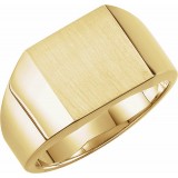 14K Yellow 12 mm Square Signet Ring photo