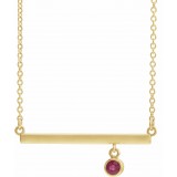 14K Yellow Ruby Bezel-Set 18 Bar Necklace photo