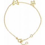 14K Yellow Butterfly Design 7 Bracelet photo